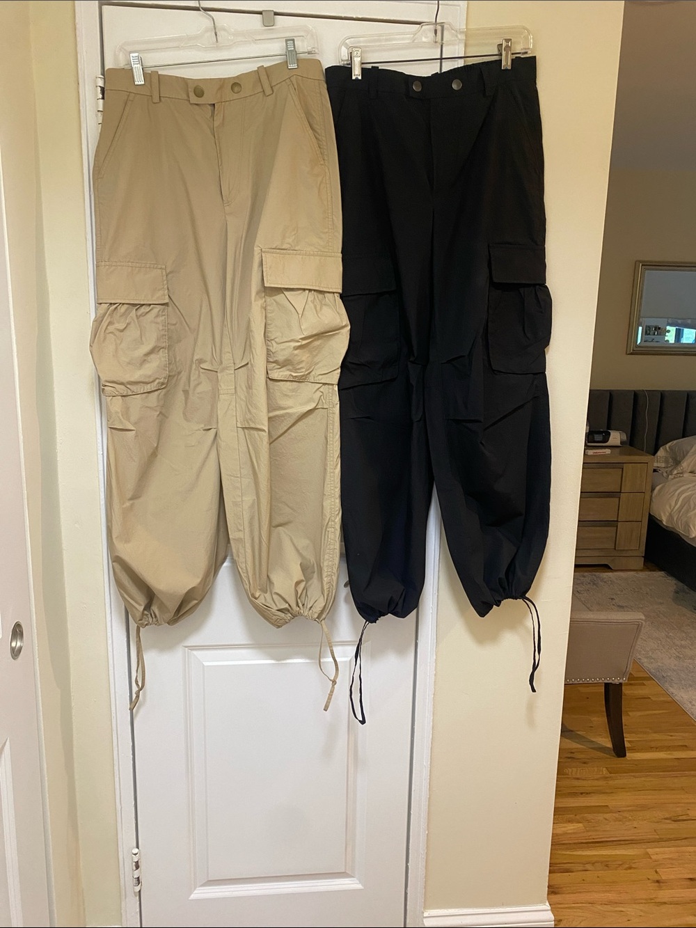Banana Republic Tan  and Black Cargo Jogger Pants